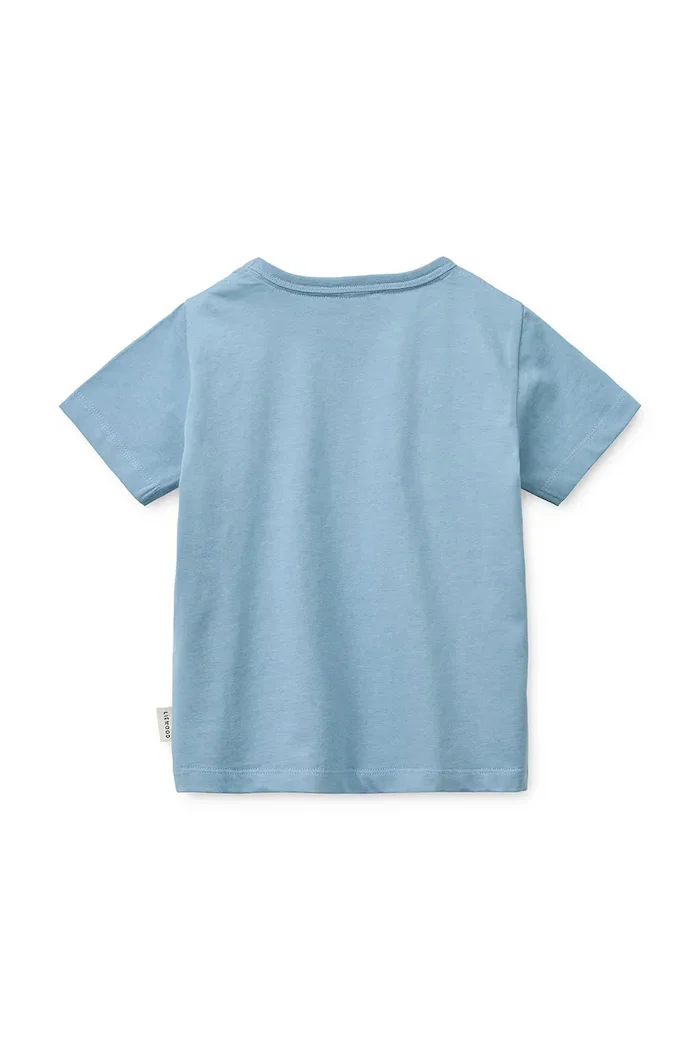 Liewood Детска памучна тениска Apia Placement Shortsleeve T-shirt в синьо с принт LW20678