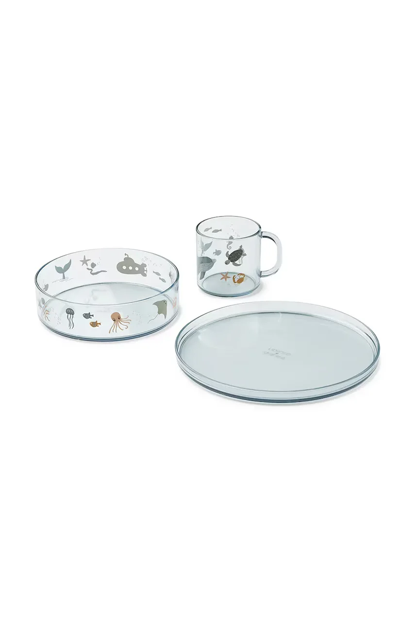 Liewood Детски сервиз за хранене Siva Printed Tritan Tableware Set