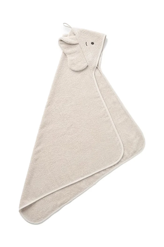 Liewood кърпа от памук Albert Elephant Hooded Towel бежова LW21158