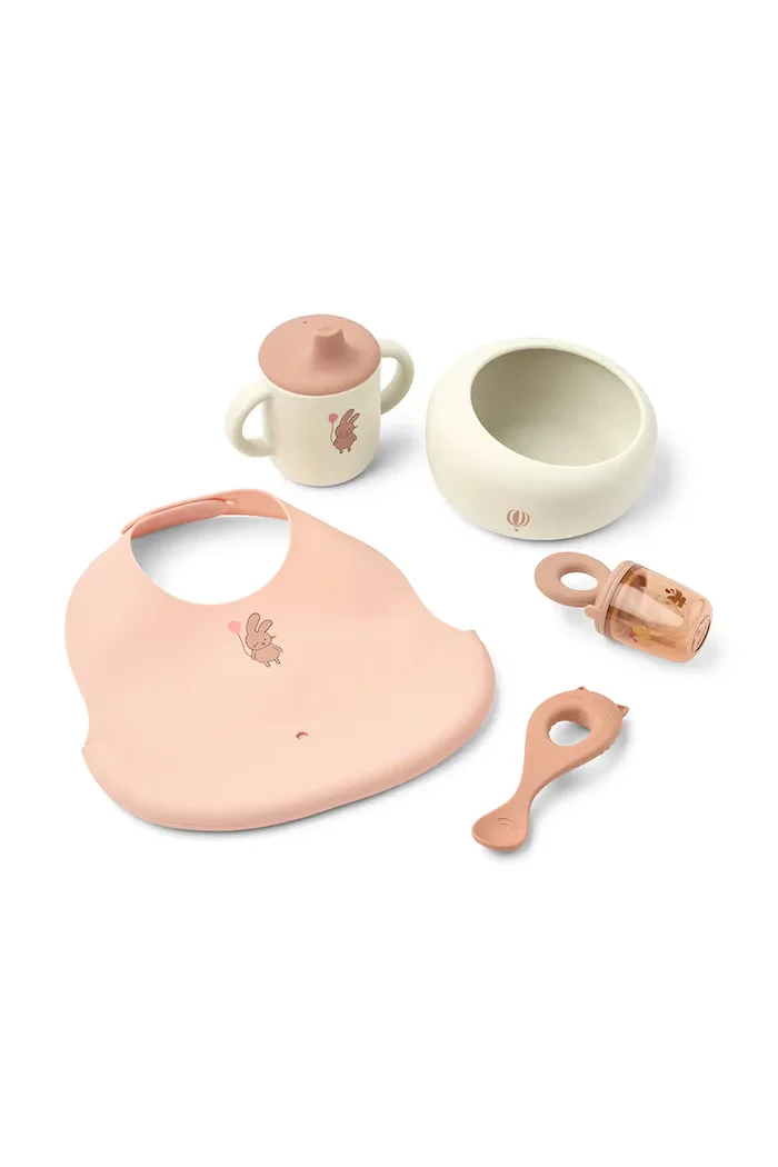 Liewood Комплект чинии за деца Mileah Baby Mealtime Set розов LW20421