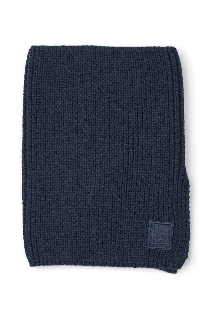 Liewood кръгъл шал за бебе от памук Mathias Neckwarmer тъмносин LW20097