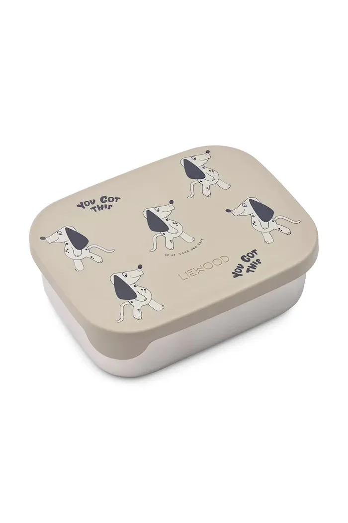 Liewood Кутия за обяд за деца Arthur Printed Lunchbox сива LW14982