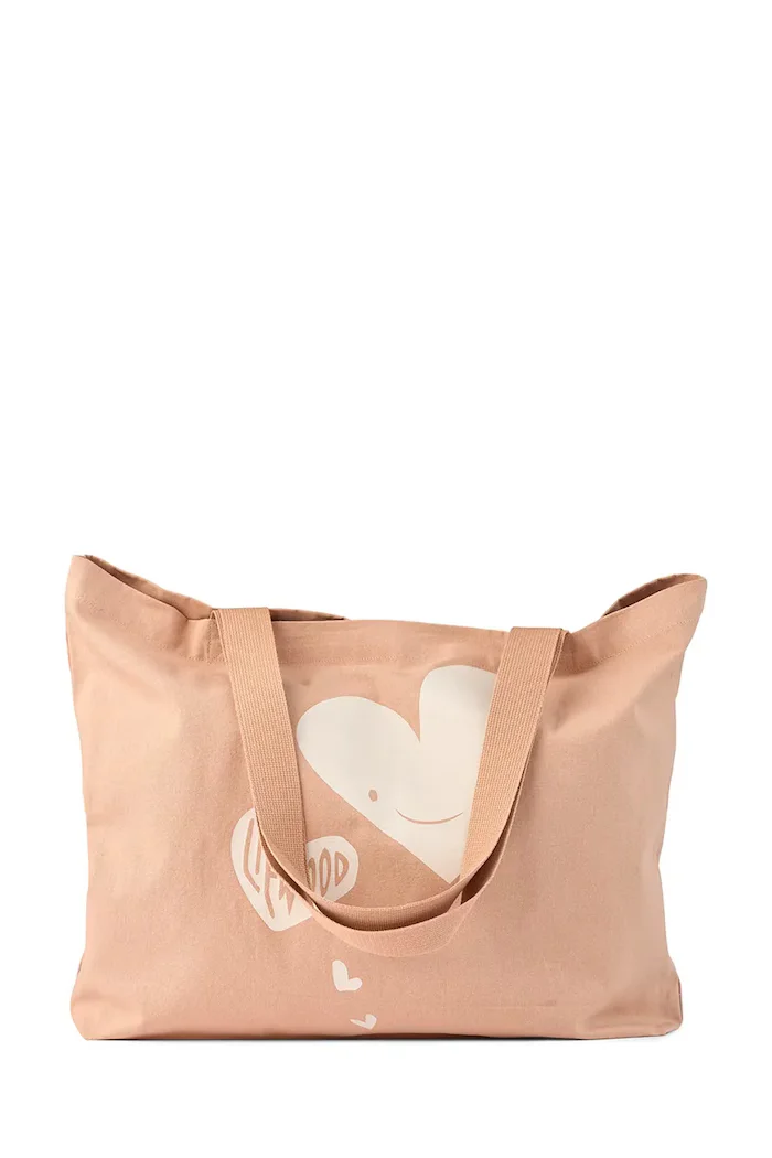 Liewood Памучна чанта Big Totebag в оранжево LW14796