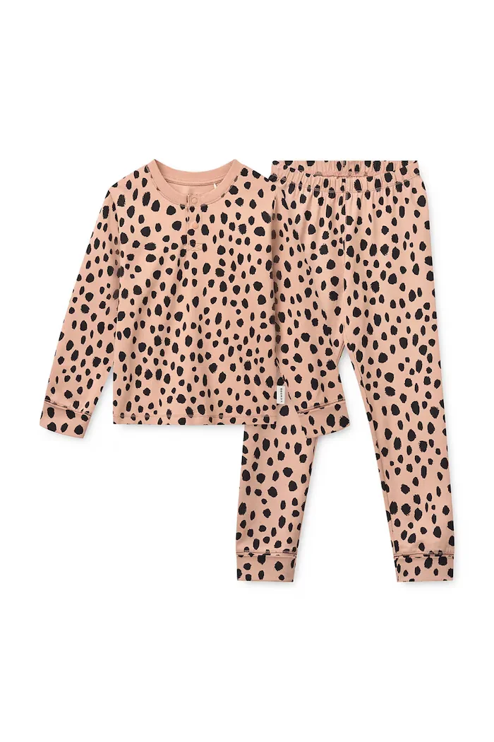 Liewood пижама от две части за деца от памук с еластан Wilhelm Grow Printed Pyjamas Set розова LW20982