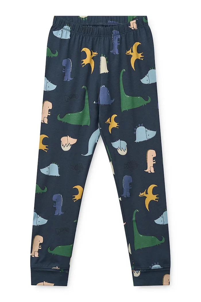 Liewood пижама от две части за деца от памук с еластан Wilhelm Grow Printed Pyjamas Set тъмносиня LW20982