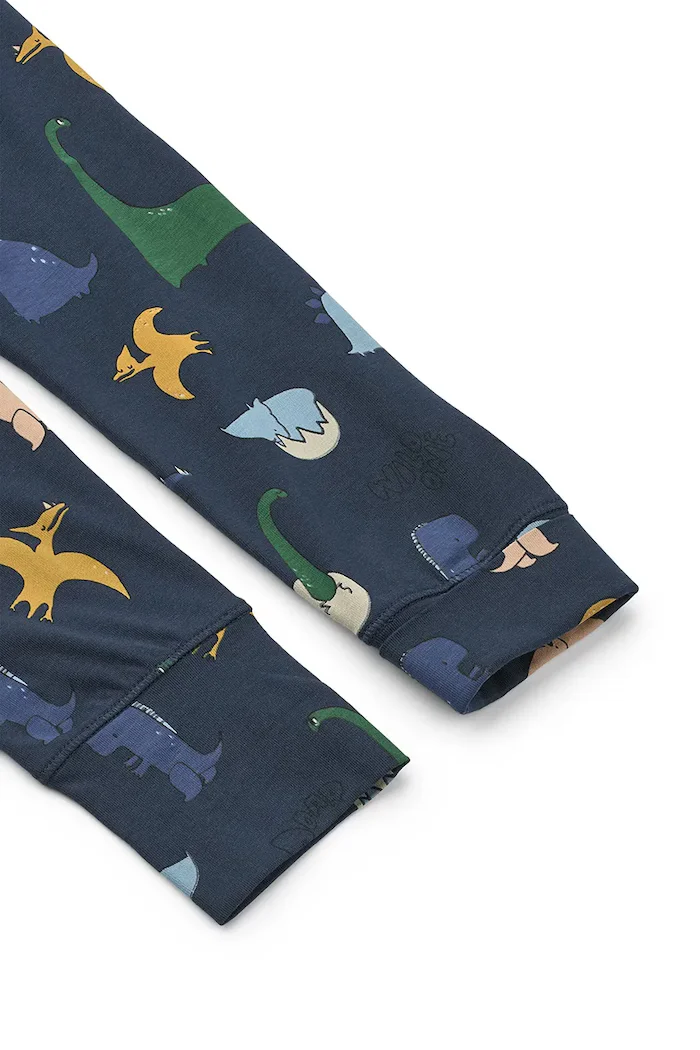 Liewood пижама от две части за деца от памук с еластан Wilhelm Grow Printed Pyjamas Set тъмносиня LW20982