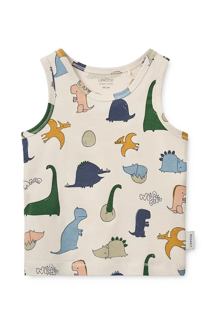 Liewood потник за деца от памук с еластан Faris Printed Tank Top 2-Pack бежов LW20660