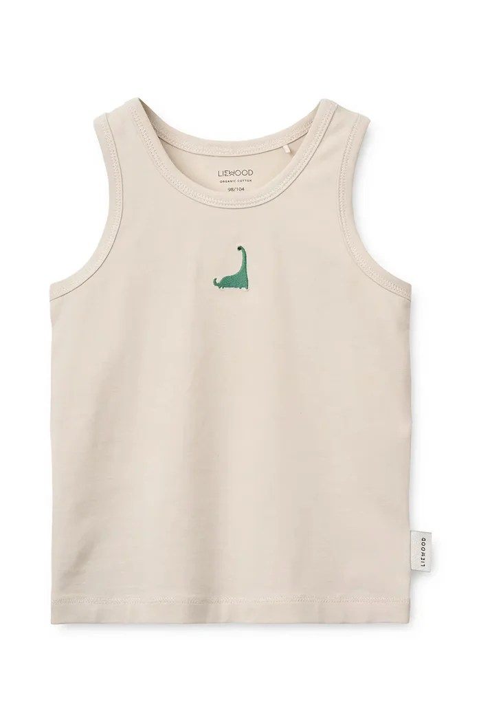 Liewood потник за деца от памук с еластан Faris Printed Tank Top 2-Pack бежов LW20660