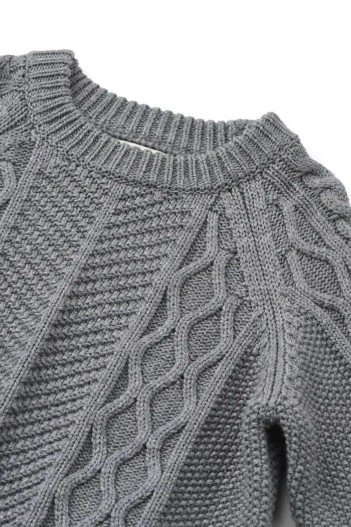 Liewood пуловер за деца от памук Ari Cotton Knit Jumper сив LW21426