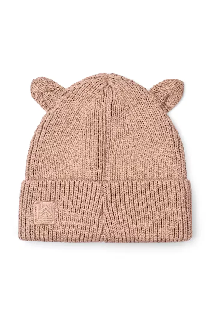 Liewood шапка за деца от памук Gina Beanie w Cat Embroidery розова LW21183