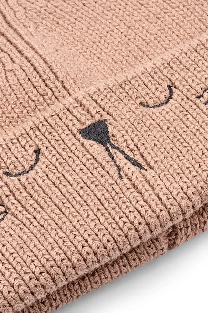 Liewood шапка за деца от памук Gina Beanie w Cat Embroidery розова LW21183
