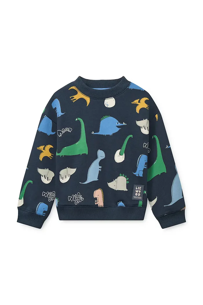 Liewood суичър за деца от памук Ridley Printed Sweatshirt тъмносин LW20989