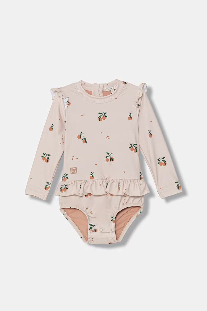 Liewood цял бански за бебе Sille Baby Printed Swimsuit бежов LW18935