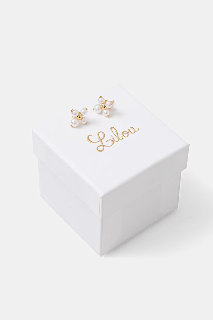 lilou обици дамски позлатени със седеф 152/10/KOL/PEB/PO