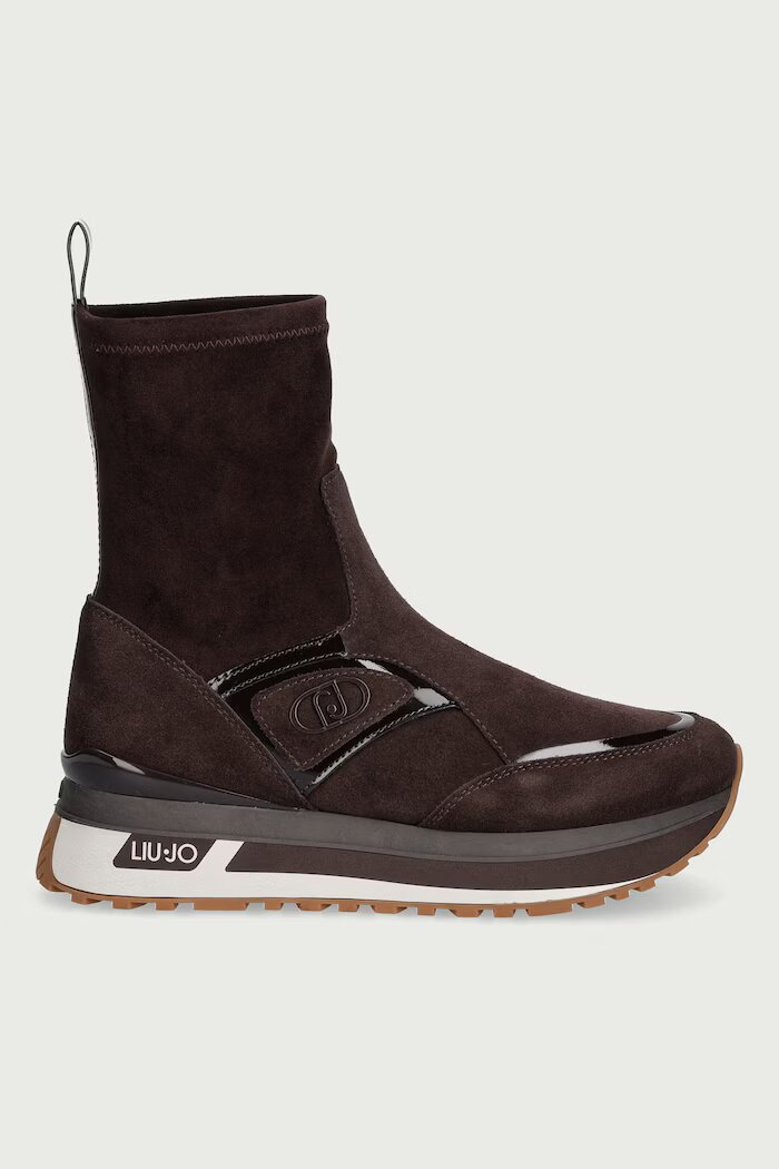Liu Jo MAXI WONDER 104 маратонки дамски от велур кафяви BF6107PX962S3365