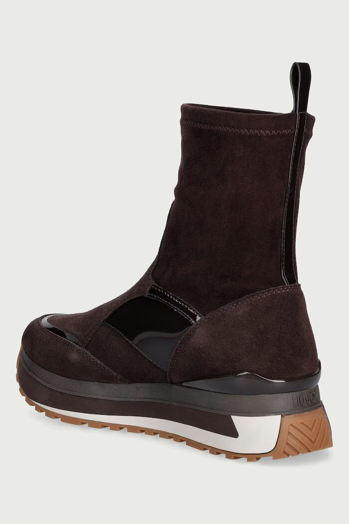 Liu Jo MAXI WONDER 104 маратонки дамски от велур кафяви BF6107PX962S3365