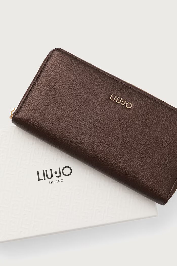 Liu Jo портфейл дамски от имитация на кожа кафяв AF6170 E1019