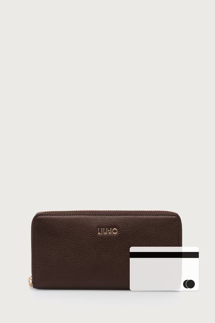Liu Jo портфейл дамски от имитация на кожа кафяв AF6170 E1019