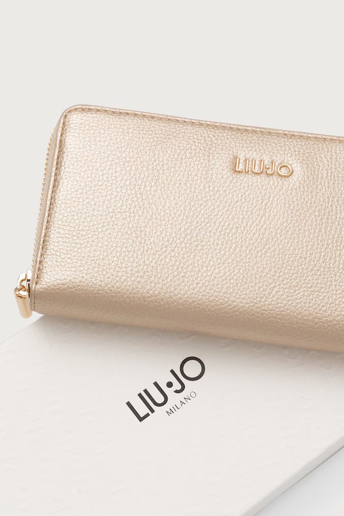 Liu Jo портфейл дамски от имитация на кожа златен AF6170 E1019