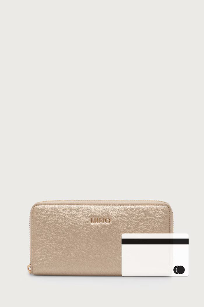 Liu Jo портфейл дамски от имитация на кожа златен AF6170 E1019