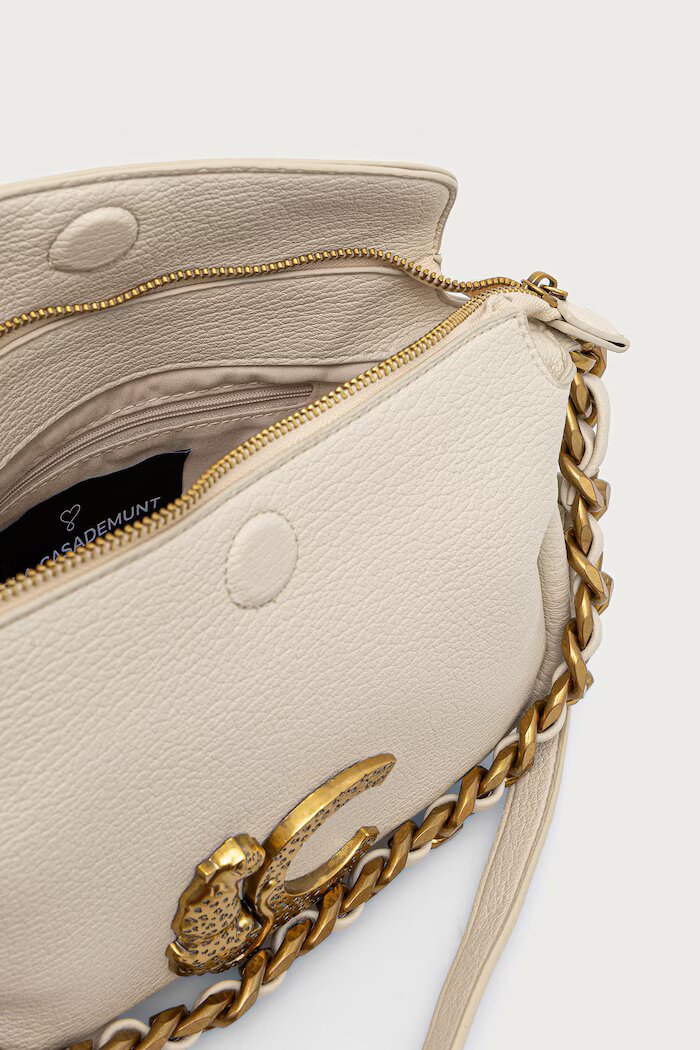 Lola casademunt чанта crossbody дамска от имитация на кожа бежова LS2604075