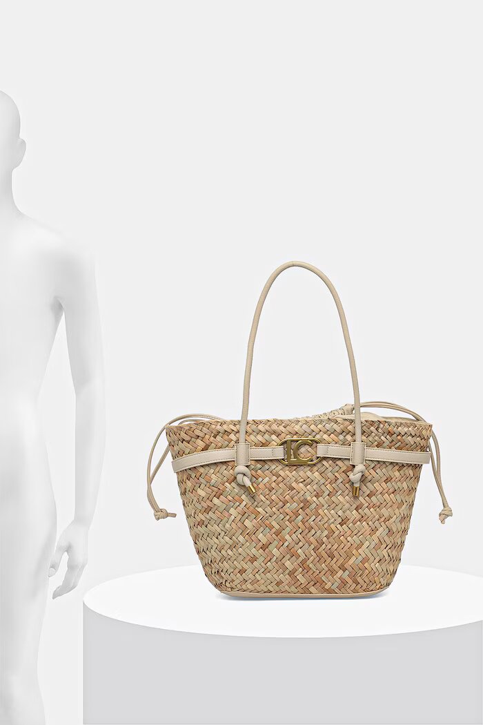 Lola casademunt плажна чанта дамска от сплетена материя бежова LS2604059