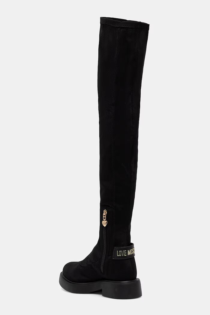 Love Moschino ботуши под коляното дамски черни JA26114G1PIM400A