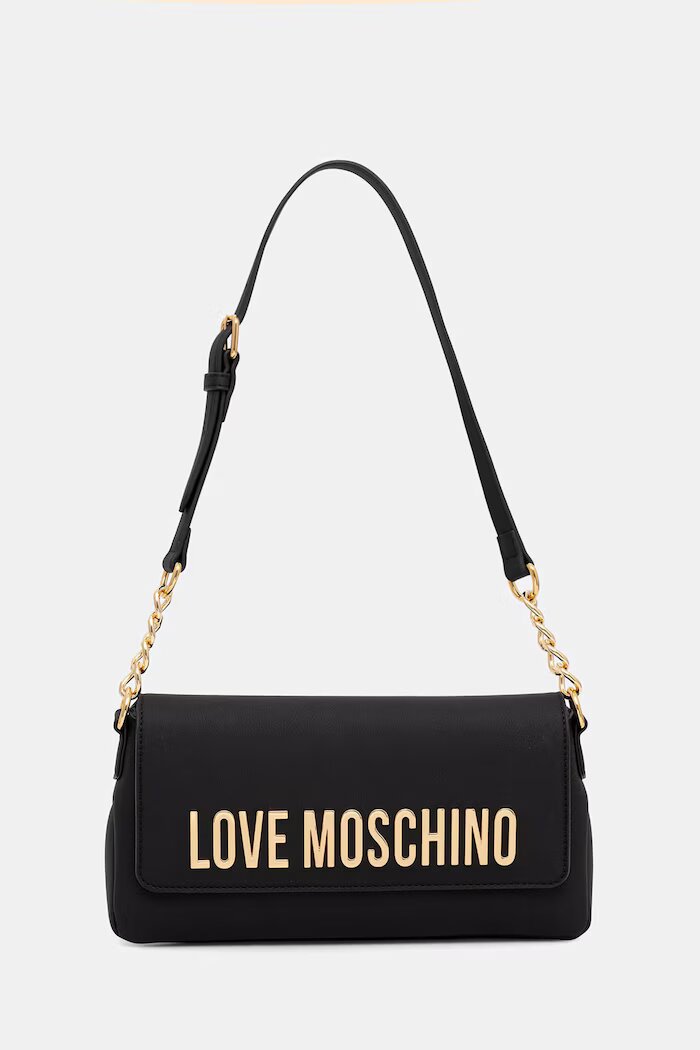 Love Moschino чанта дамска от имитация на кожа черна JC4109PP1PKD0000