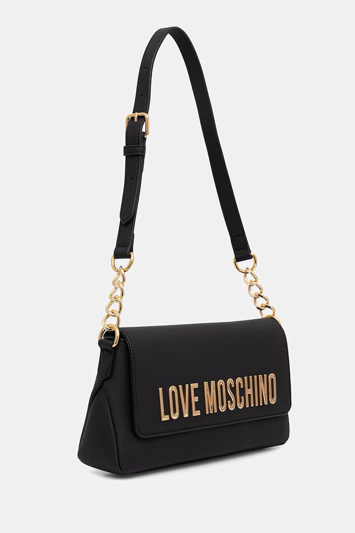 Love Moschino чанта дамска от имитация на кожа черна JC4109PP1PKD0000