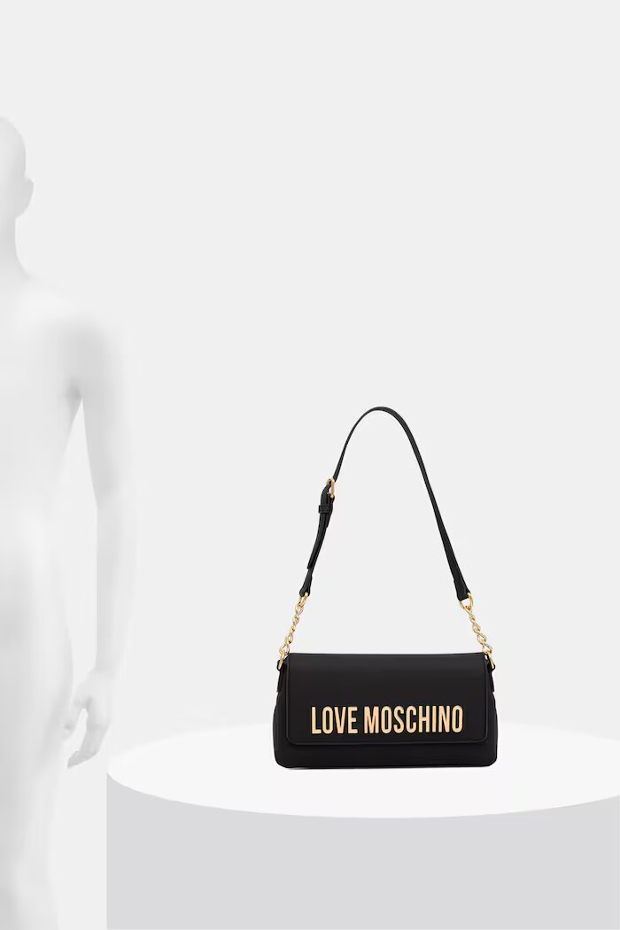 Love Moschino чанта дамска от имитация на кожа черна JC4109PP1PKD0000