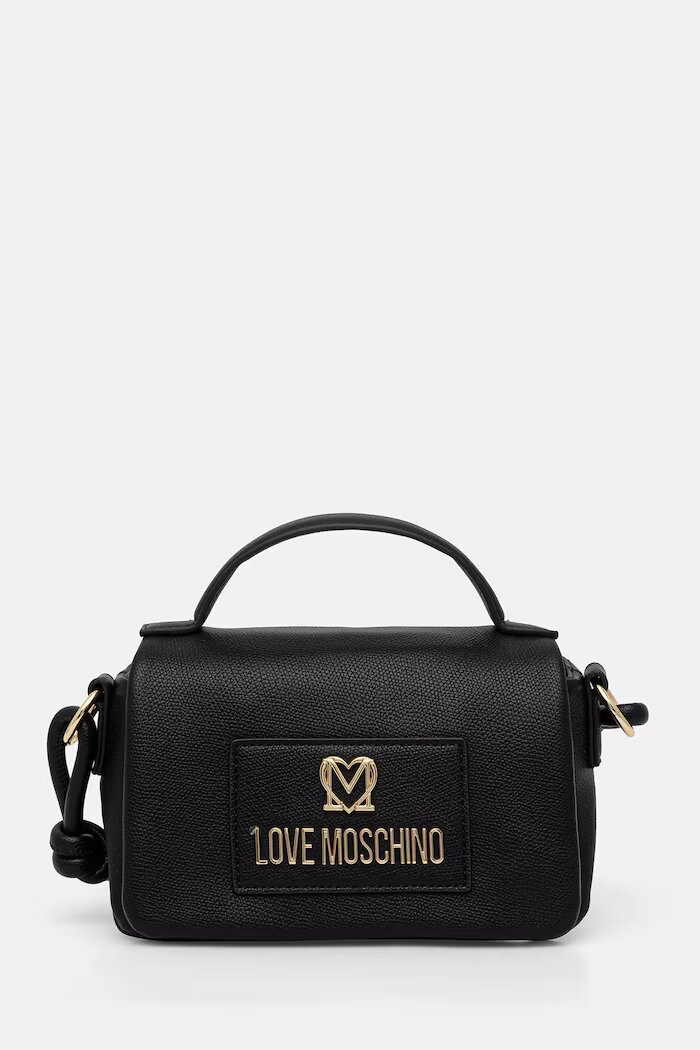 Love Moschino чанта дамска от имитация на кожа черна JC4236PP0OKC0000