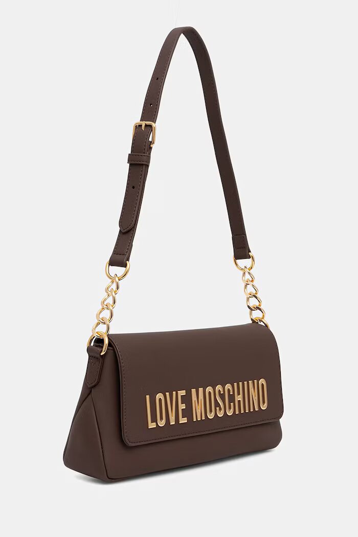 Love Moschino чанта дамска от имитация на кожа кафява JC4109PP1PKD0300