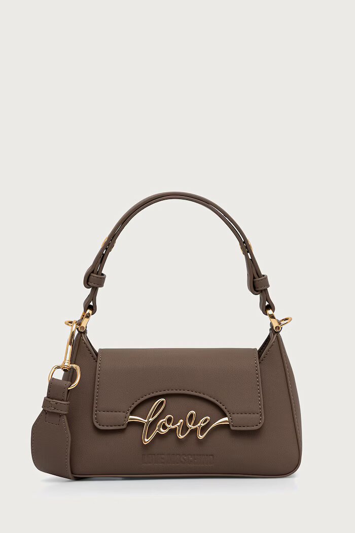 Love Moschino чанта дамска от имитация на кожа кафява JC4268PP0PKR0203