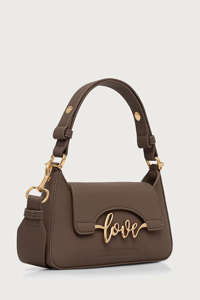 Love Moschino чанта дамска от имитация на кожа кафява JC4268PP0PKR0203