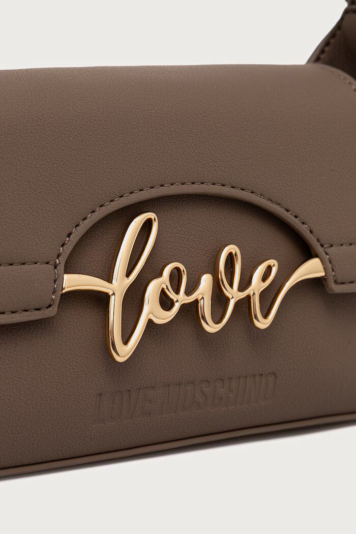 Love Moschino чанта дамска от имитация на кожа кафява JC4268PP0PKR0203
