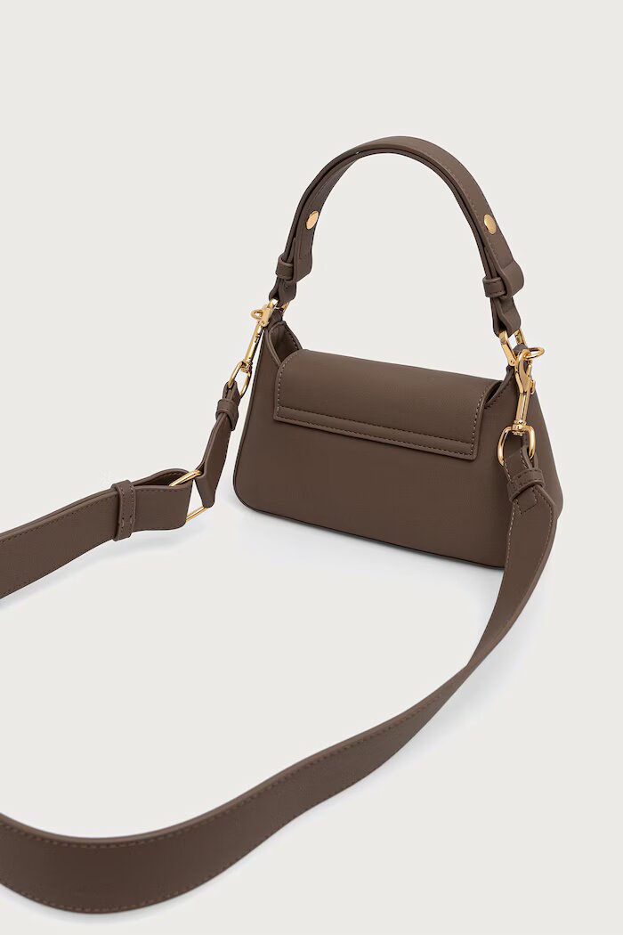 Love Moschino чанта дамска от имитация на кожа кафява JC4268PP0PKR0203