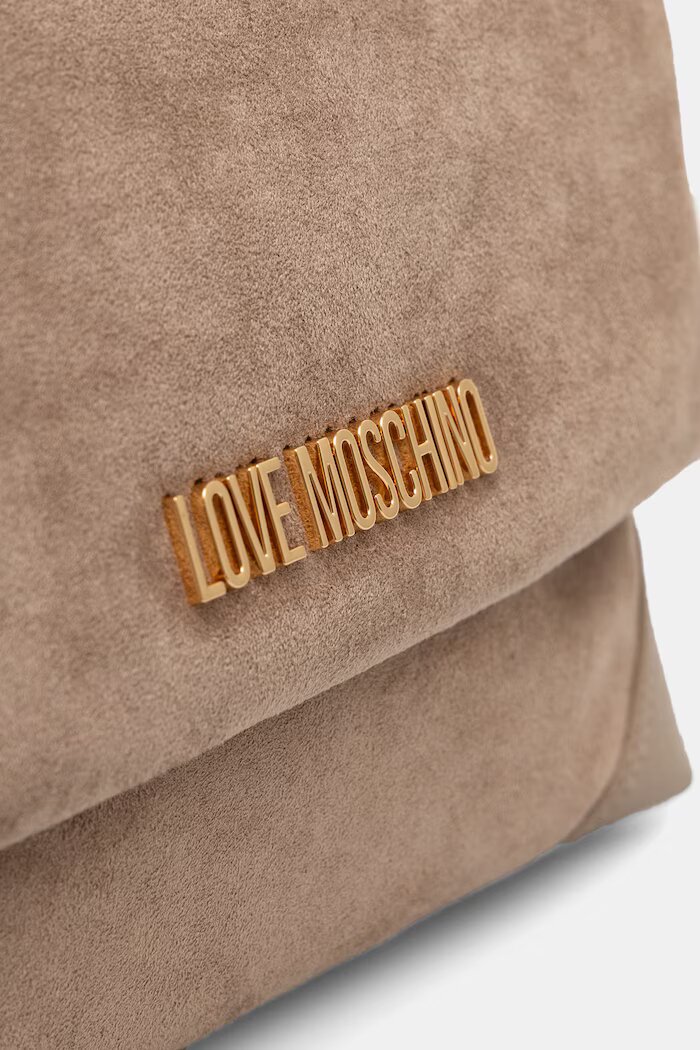 Love Moschino чанта дамска от имитация на велур бежова JC4092PP1PLD110A