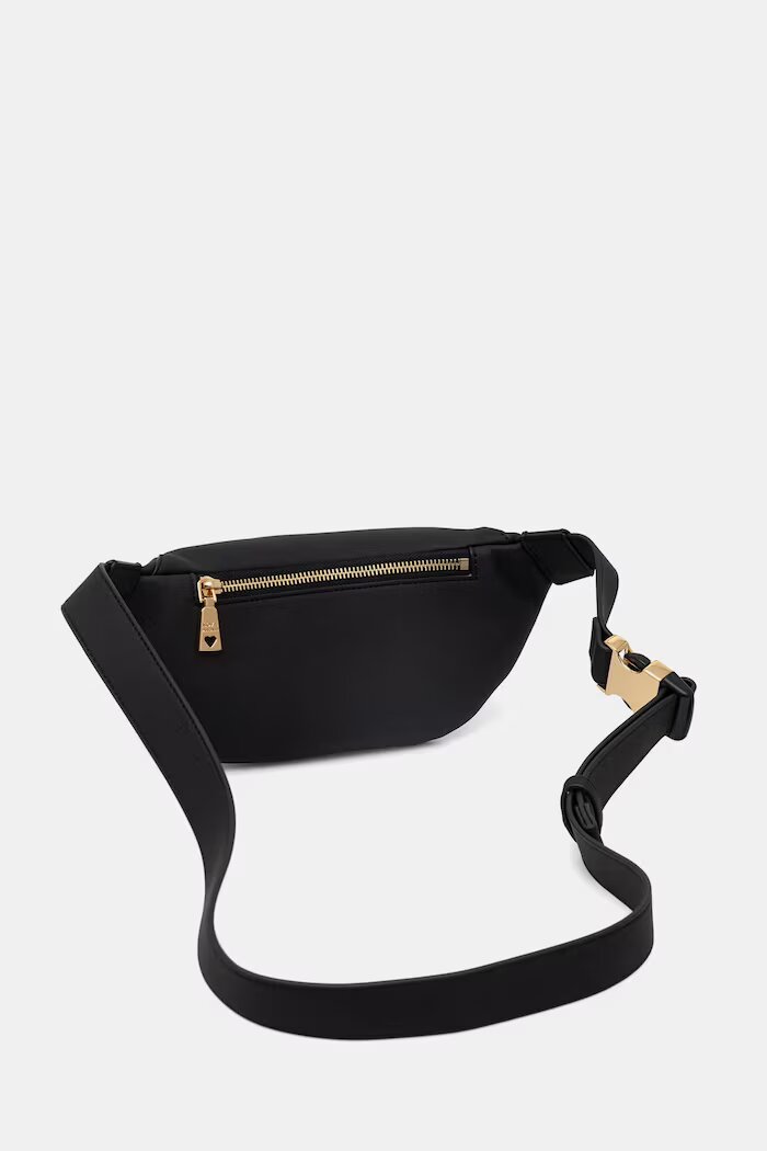 Love Moschino чанта за кръста дамска от имитация на кожа черна JC4195PP0OKD0000