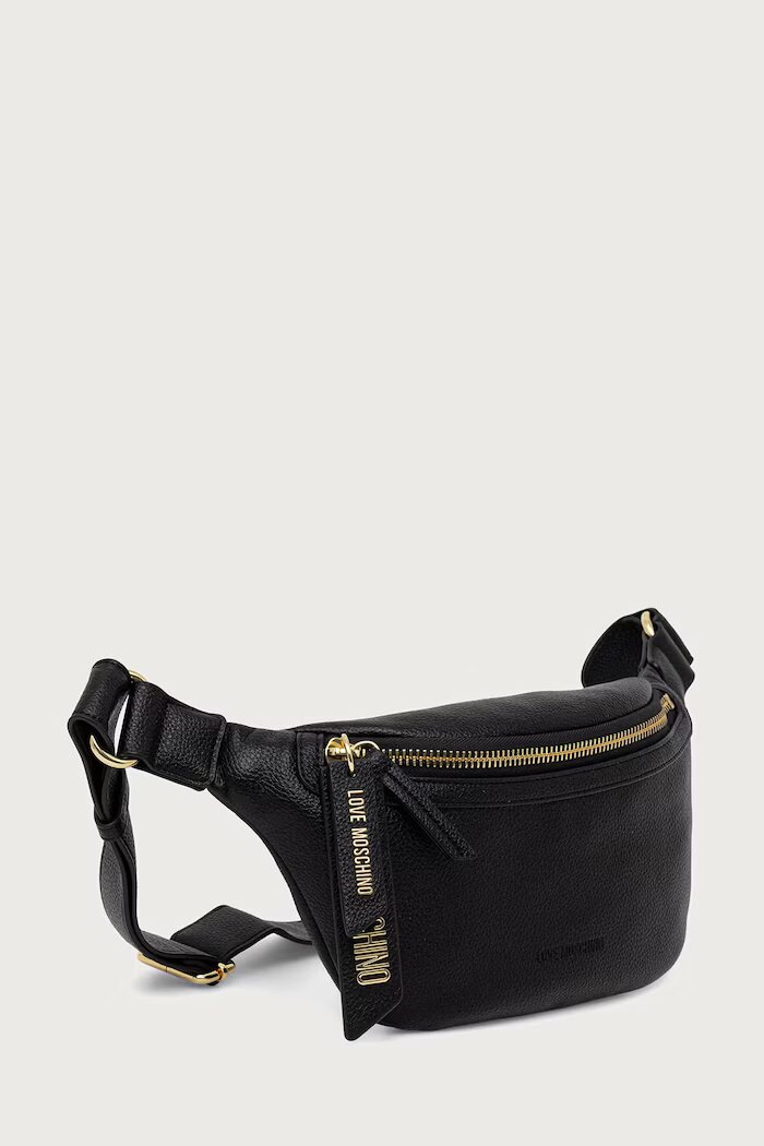 Love Moschino чанта за кръста дамска от имитация на кожа черна JC4227PP0PKG0000