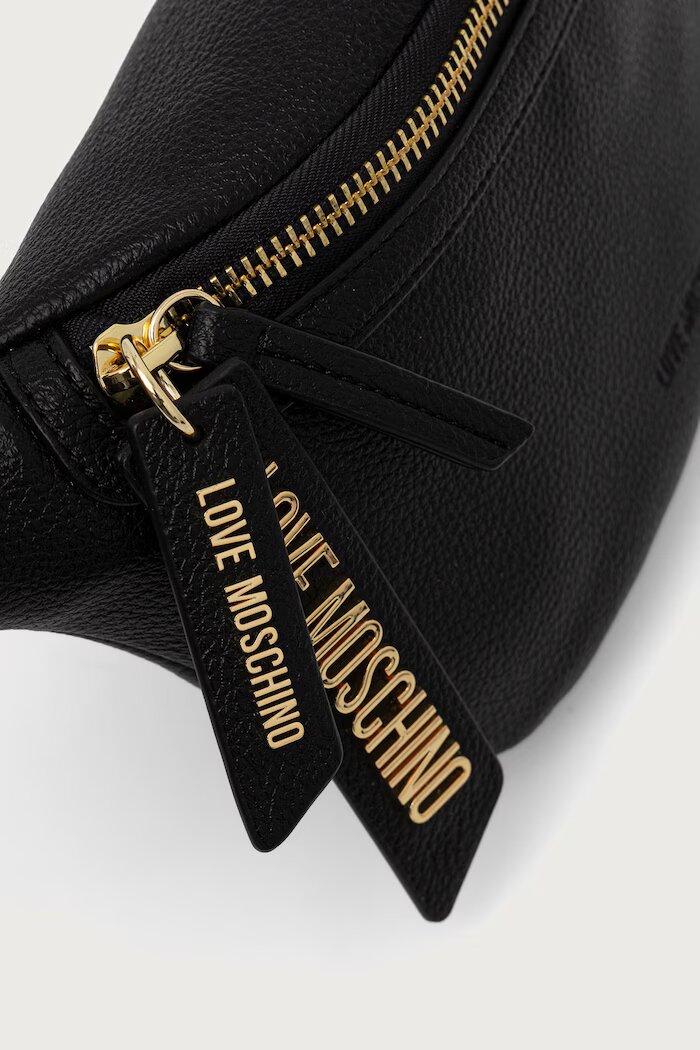 Love Moschino чанта за кръста дамска от имитация на кожа черна JC4227PP0PKG0000