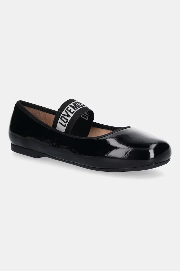 Love Moschino Кожени балеринки в черно JA11071G1NII0000