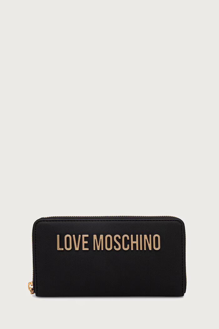 Love Moschino портфейл дамски от имитация на кожа черен JC5611PP0PKD0000