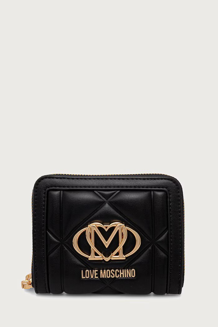 Love Moschino портфейл дамски от имитация на кожа черен JC5641PP0PLC0000