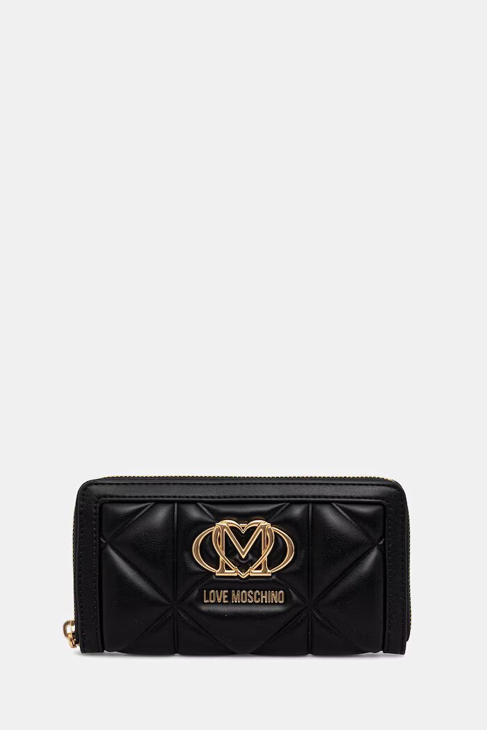 Love Moschino портфейл дамски от имитация на кожа черен JC5644PP1PLC0000