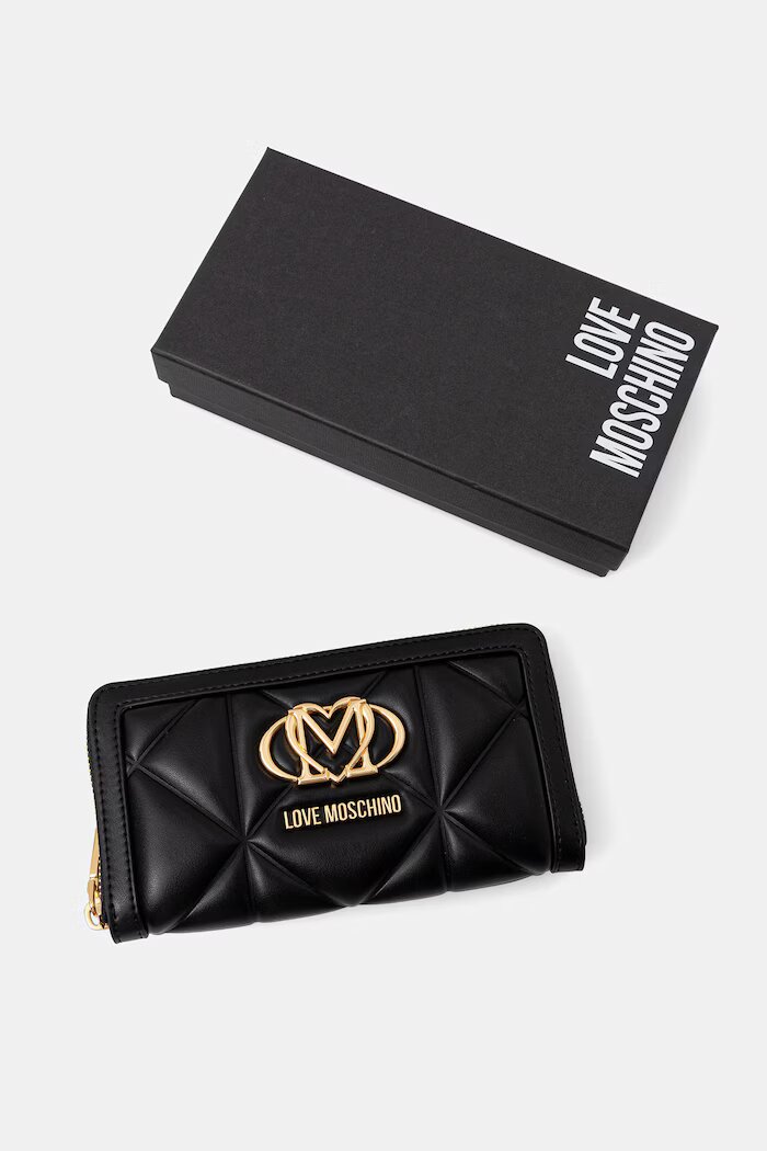 Love Moschino портфейл дамски от имитация на кожа черен JC5644PP1PLC0000