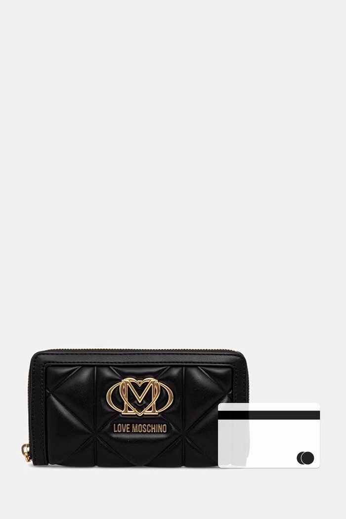 Love Moschino портфейл дамски от имитация на кожа черен JC5644PP1PLC0000