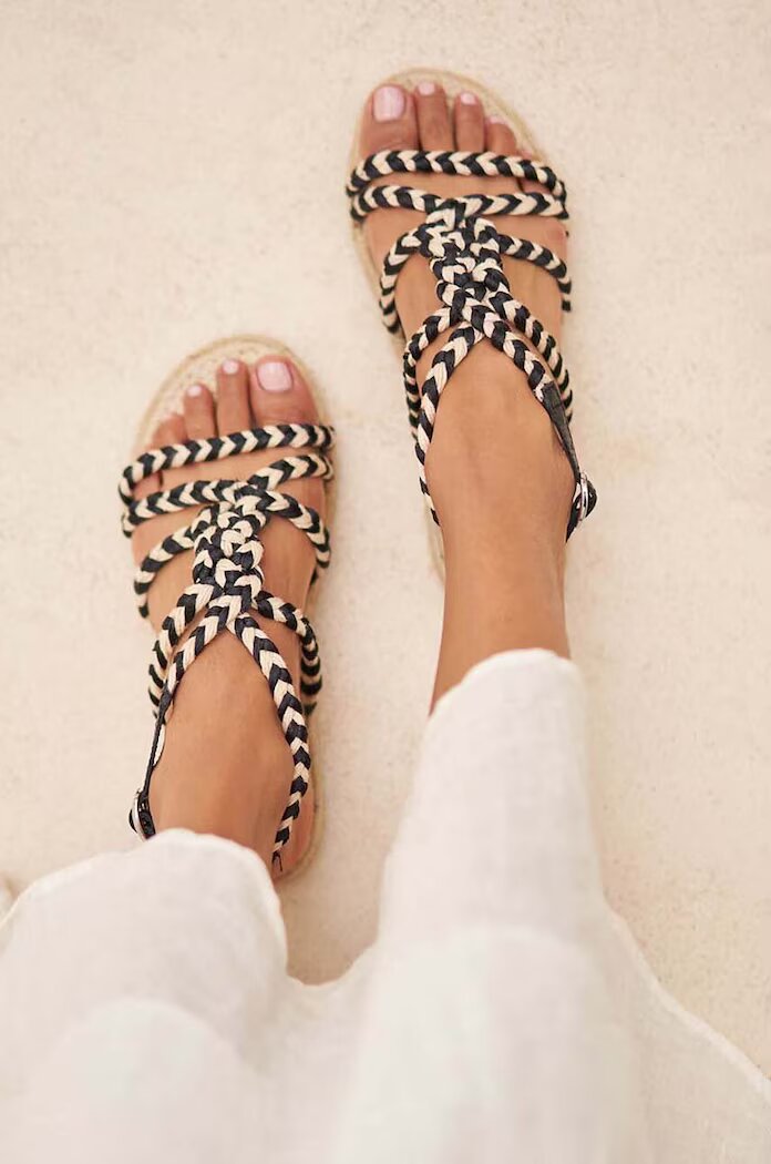 Manebi Сандали Rope Sandals в бежово F 7.5 Y0