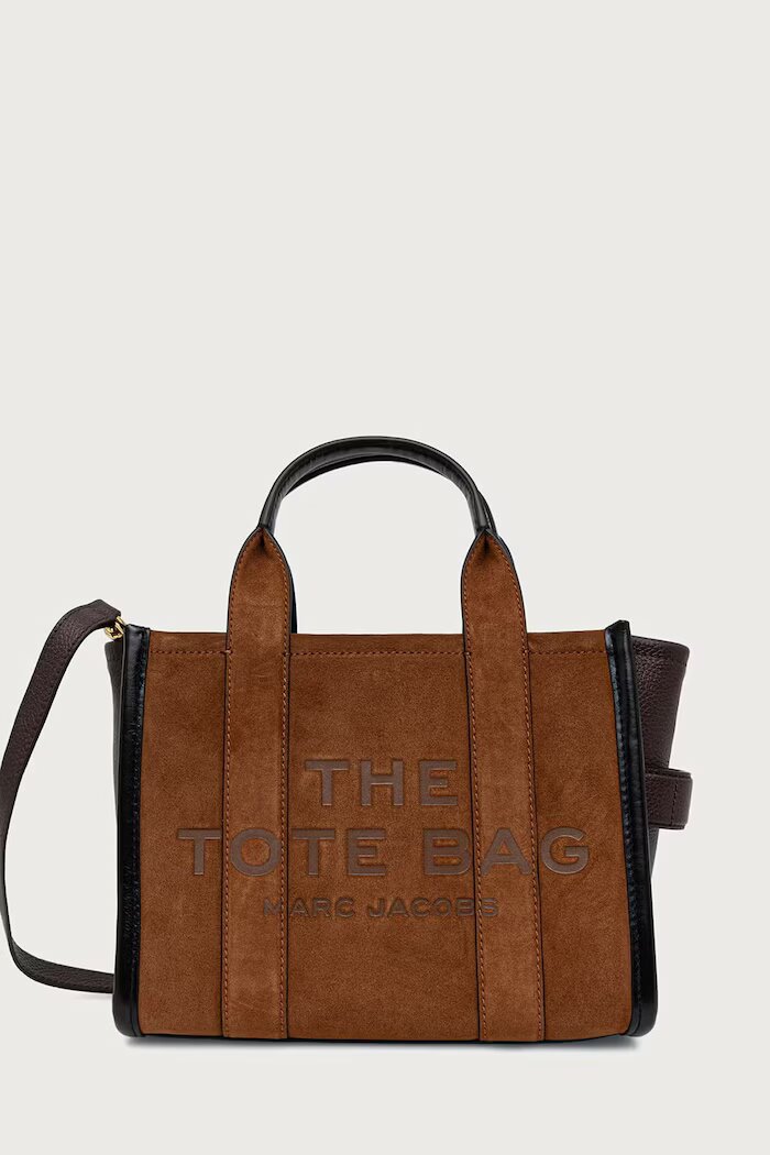 Marc Jacobs чанта crossbody дамска от велур THE SMALL TOTE кафява 2F5HTT030H01