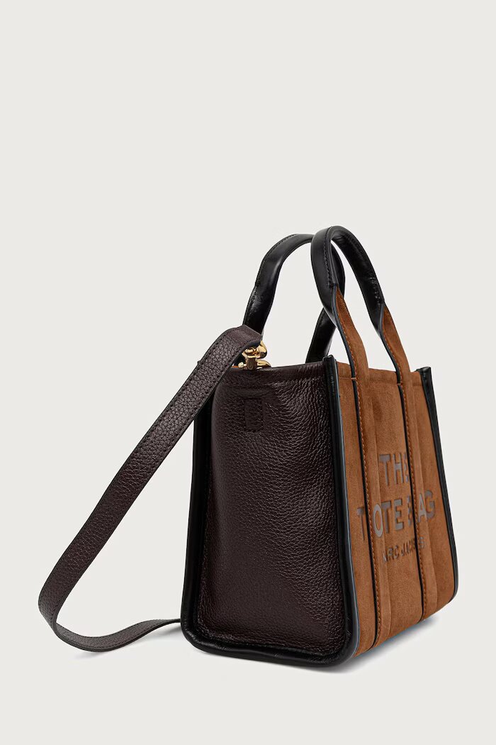 Marc Jacobs чанта crossbody дамска от велур THE SMALL TOTE кафява 2F5HTT030H01