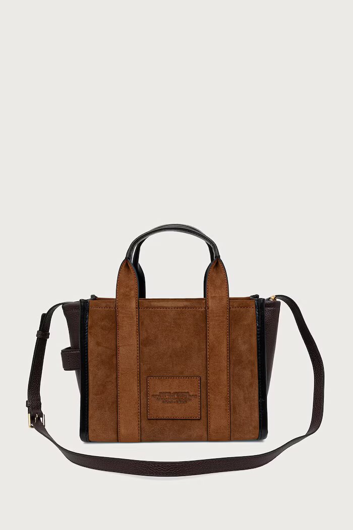 Marc Jacobs чанта crossbody дамска от велур THE SMALL TOTE кафява 2F5HTT030H01